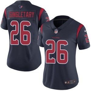 texans #26 devin singletary navy blue women's stitched nfl limited rush cheap jersey