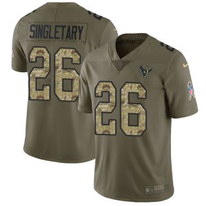 cheap Texans #26 Devin Singletary Olive/Camo Men's Stitched NFL Limited 2017 Salute To Service Jersey