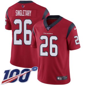 cheap Texans #26 Devin Singletary Red Alternate Men's Stitched NFL 100th Season Vapor Untouchable Limited Jersey