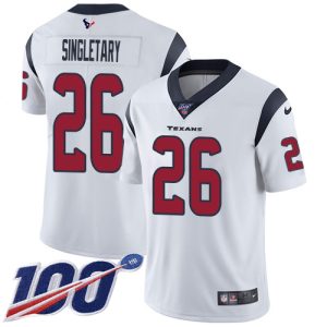 Texans #26 Devin Singletary White Men's Stitched NFL 100th Season Vapor Untouchable Limited Jersey