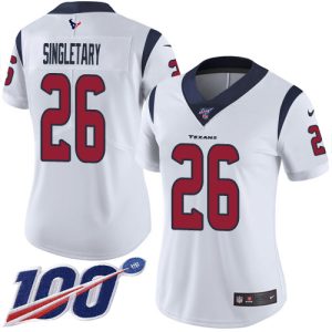 texans #26 devin singletary white women's stitched nfl 100th season vapor untouchable limited cheap jersey