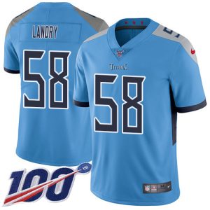 titans #58 harold landry light blue alternate men's stitched nfl 100th season vapor limited cheap jersey