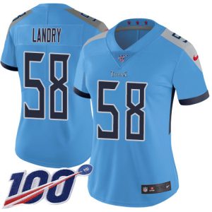 titans #58 harold landry light blue alternate women's stitched nfl 100th season vapor limited cheap jersey