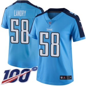 cheap Titans #58 Harold Landry Light Blue Women's Stitched NFL Limited Rush 100th Season Jersey