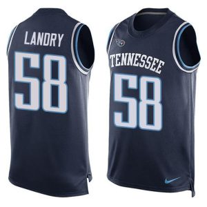 cheap Titans #58 Harold Landry Navy Blue Team Color Men's Stitched NFL Limited Tank Top Jersey