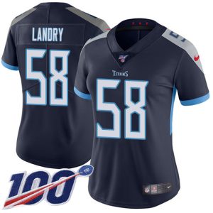 Titans #58 Harold Landry Navy Blue Team Color Women's Stitched NFL 100th Season Vapor Limited Jersey