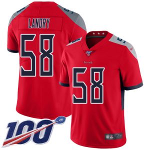 wholesale Titans #58 Harold Landry Red Men's Stitched NFL Limited Inverted Legend 100th Season Jersey