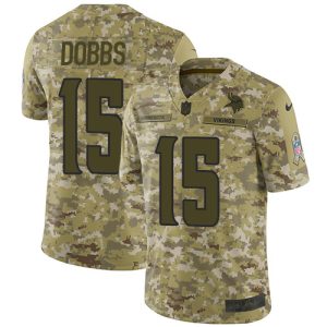 vikings #15 josh dobbs camo men's stitched nfl limited 2018 salute to service wholesale jersey