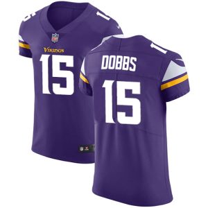 vikings #15 josh dobbs purple team color men's stitched nfl vapor untouchable elite wholesale jersey