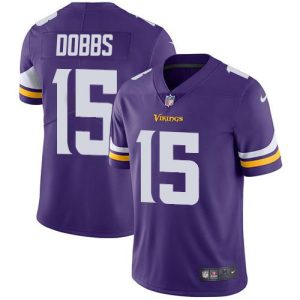 vikings #15 josh dobbs purple team color men's stitched nfl vapor untouchable limited cheap jersey