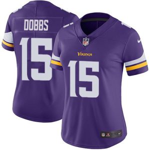 cheap Vikings #15 Josh Dobbs Purple Team Color Women's Stitched NFL Vapor Untouchable Limited Jersey