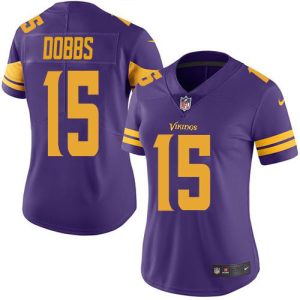 vikings #15 josh dobbs purple women's stitched nfl limited rush cheap jersey