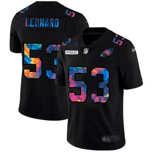 philadelphia eagles #53 shaquille leonard men's multi-color black 2020 nfl crucial catch vapor untouchable limited wholesale jersey