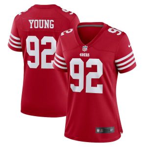 San Francisco 49ers #92 Chase Young Scarlet Women's 2022-23 NFL Game Jersey