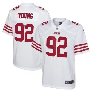 san francisco 49ers #92 chase young white youth 2022-23 nfl game cheap jersey