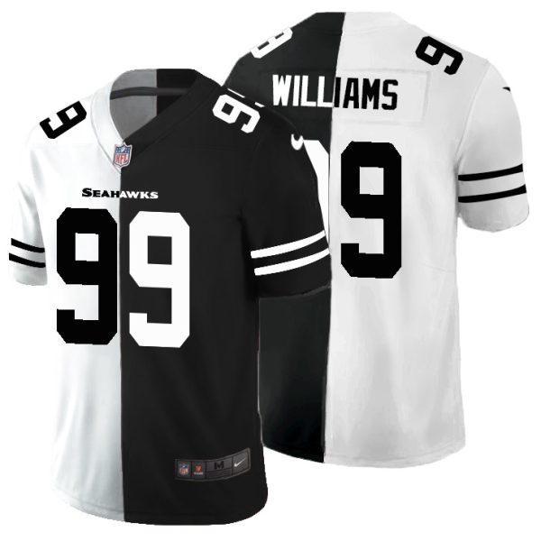 wholesale Seattle Seahawks Jersey #99 Leonard Williams Men's Black V White Peace Split Vapor Untouchable Limited NFL Jersey