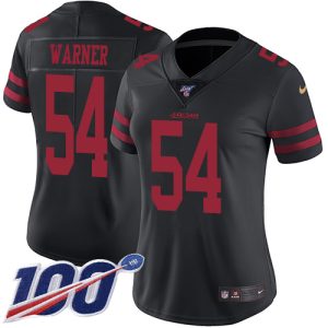 wholesale 49ers #54 Fred Warner Black Alternate Women's Stitched NFL 100th Season Vapor Limited Jersey