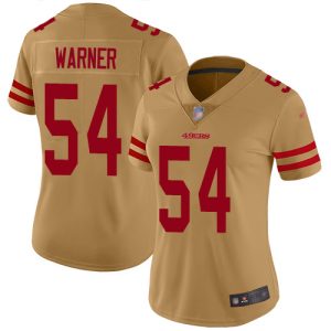 wholesale 49ers #54 Fred Warner Gold Women's Stitched NFL Limited Inverted Legend Jersey