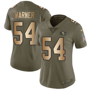 49ers #54 fred warner olive/gold women's stitched nfl limited 2017 salute to service cheap jersey