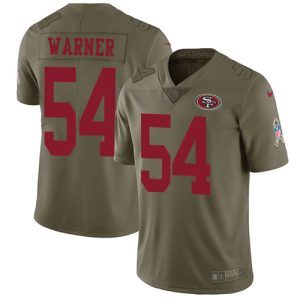 49ers #54 fred warner olive youth stitched nfl limited 2017 salute to service wholesale jersey