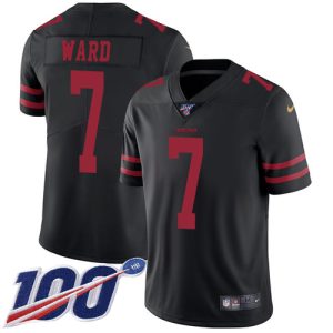 cheap 49ers #7 Charvarius Ward Black Alternate Men's Stitched NFL 100th Season Vapor Limited Jersey