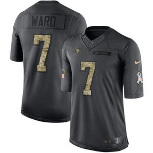 49ers #7 Charvarius Ward Black Men's Stitched NFL Limited 2016 Salute to Service Jersey