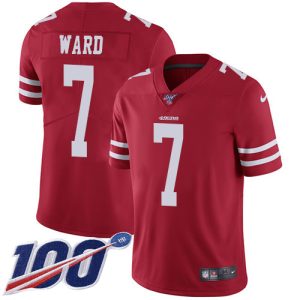 cheap 49ers #7 Charvarius Ward Red Team Color Men's Stitched NFL 100th Season Vapor Limited Jersey