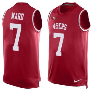 cheap 49ers #7 Charvarius Ward Red Team Color Men's Stitched NFL Limited Tank Top Jersey