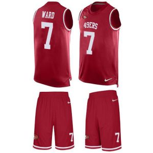 wholesale 49ers #7 Charvarius Ward Red Team Color Men's Stitched NFL Limited Tank Top Suit Jersey