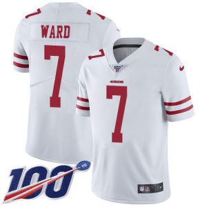 49ers #7 charvarius ward white men's stitched nfl 100th season vapor limited wholesale jersey