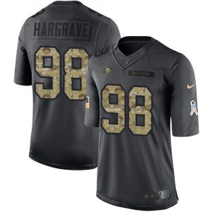 49ers #98 Javon Hargrave Black Men's Stitched NFL Limited 2016 Salute to Service Jersey