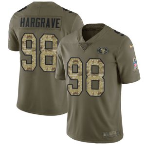 49ers #98 Javon Hargrave Olive/Camo Men's Stitched NFL Limited 2017 Salute To Service Jersey