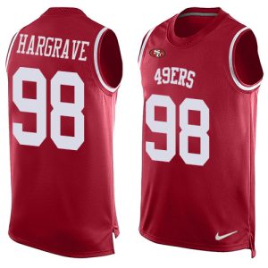 49ers #98 Javon Hargrave Red Team Color Men's Stitched NFL Limited Tank Top Jersey