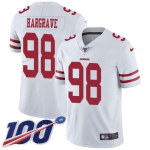 wholesale 49ers #98 Javon Hargrave White Men's Stitched NFL 100th Season Vapor Limited Jersey