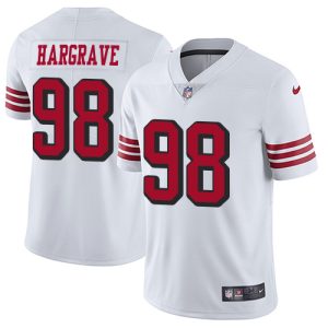 cheap 49ers #98 Javon Hargrave White Rush Men's Stitched NFL Vapor Untouchable Limited Jersey