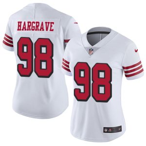 49ers #98 javon hargrave white rush women's stitched nfl vapor untouchable limited cheap jersey