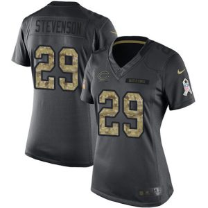 cheap Bears #29 Tyrique Stevenson Black Women's Stitched NFL Limited 2016 Salute to Service Jersey