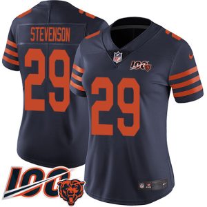 bears #29 tyrique stevenson navy blue alternate women's stitched nfl 100th season vapor untouchable limited cheap jersey