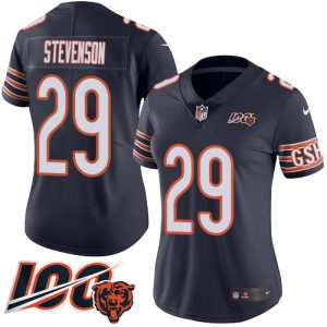 wholesale Bears #29 Tyrique Stevenson Navy Blue Team Color Women's Stitched NFL 100th Season Vapor Untouchable Limited Jersey