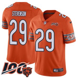 bears #29 tyrique stevenson orange men's stitched nfl limited rush 100th season cheap jersey