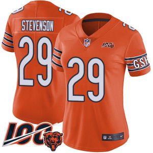 cheap Bears #29 Tyrique Stevenson Orange Women's Stitched NFL Limited Rush 100th Season Jersey