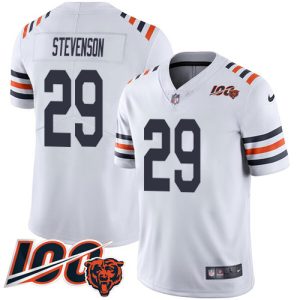 bears #29 tyrique stevenson white alternate youth stitched nfl vapor untouchable limited 100th season cheap jersey