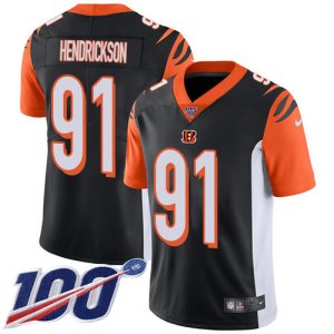 cheap Bengals #91 Trey Hendrickson Black Team Color Youth Stitched NFL 100th Season Vapor Untouchable Limited Jersey