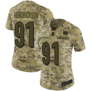 bengals #91 trey hendrickson camo women's stitched nfl limited 2018 salute to service wholesale jersey