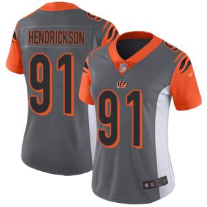 Bengals #91 Trey Hendrickson Silver Women's Stitched NFL Limited Inverted Legend Jersey