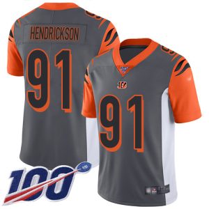 bengals #91 trey hendrickson silver youth stitched nfl limited inverted legend 100th season cheap jersey