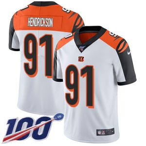 bengals #91 trey hendrickson white youth stitched nfl 100th season vapor untouchable limited cheap jersey