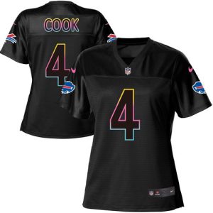 Bills #4 James Cook Black Women's NFL Fashion Game Jersey