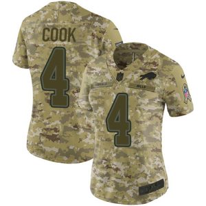 cheap Bills #4 James Cook Camo Women's Stitched NFL Limited 2018 Salute To Service Jersey