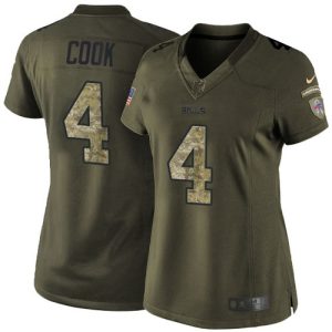 bills #4 james cook green stitched women's nfl limited 2015 salute to service cheap jersey